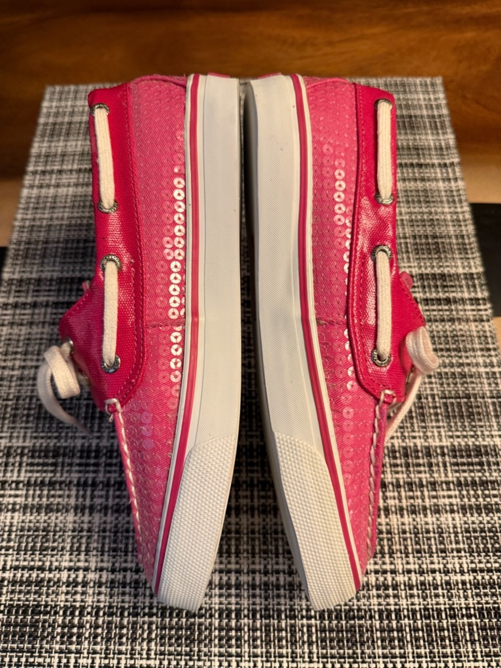 Sperry Top-Sider 💖 Pink Sparkle Boat Shoes Size 7.5 Nautical Chic - Picture 3 of 7